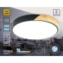 Потолочный светильник FZ1305 BK/LW черный/светлое дерево 36W 5000K D400*50 (без ПДУ)