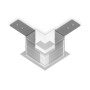GL1039 WH белый коннектор угловой для встраиваемого магнитного шинопровода Magnetic 220V 80*80*47