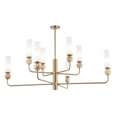 LH53252/8 BS/FR латунь/белый матовый E14*8 max 40W D1260*1445