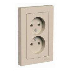Розетка двойная на одно гнездо Schneider Electric , песок