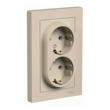 Розетка двойная с заземлением на одно гнездо Schneider Electric