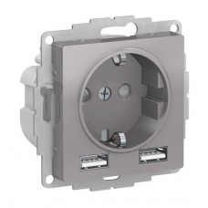 Розетка с USB с заземлением Schneider Electric