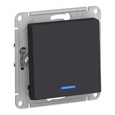 Выключатель 1-клавишный с подсветкой Schneider Electric, карбон