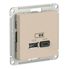 Розетка 2xUSB 5В 2,4А Schneider Electric , песок