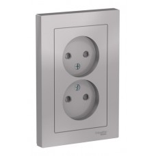 Розетка двойная со шторками на одно гнездо Schneider Electric