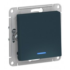 Выключатель 1-клавишный с подсветкой Schneider Electric, изумруд