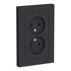 Розетка двойная на одно гнездо Schneider Electric , карбон