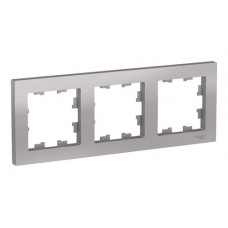 Рамка 3 поста Schneider Electric , алюминий