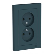 Розетка двойная на одно гнездо Schneider Electric , изумруд