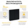Выключатель беспроводной FERON, TM82 SMART, 7мВт, IP20, двухклавишный, черный