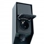 Розетка уличная Feron TM201, 220-230V, 16A, IP44, 70*60*380мм, черный