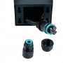 Розетка уличная Feron TM200, 220-230V, 16A, IP44, 70*70*300мм, черный