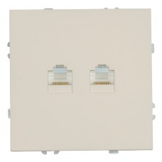 Розетка компьютерная 2-местная RJ-45 (механизм), STEKKER, серия Эмили, RST00-5111-08, кашемир, soft touch