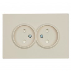 Розетка 2-местная с защитной шторкой, STEKKER, б/з, 250В, 16А, серия Эмили, RST16-5116-08, кашемир, soft touch