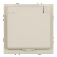 Розетка 1-местная с крышкой с защ. штор, STEKKER, с/з, 250В, 16А, серия Эмили, RST16-5112-08, кашемир, soft touch