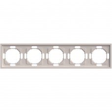 Рамка 5-местная STEKKER, PFR00-5005-08, серия Эмили, кашемир, soft touch