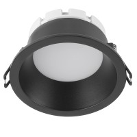 Светильник потолочный встраиваемый, 15W 230V GX53, черный, круг, без лампы, DL512