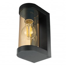 Светильник садово-парковый Feron DH1901, на стену, E27 230V, черный/янтарный