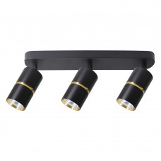 Светильник Feron ML1863 ZEN настенно-потолочный под лампу GU10, чёрный, золото