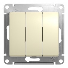 Выключатель 3-клавишный Schneider GLOSSA, бежевый