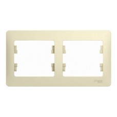 Рамка 2 поста горизонтальная, Schneider Electric GLOSSA, бежевый