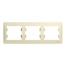 Рамка 3 поста горизонтальная, Schneider Electric GLOSSA,бежевый