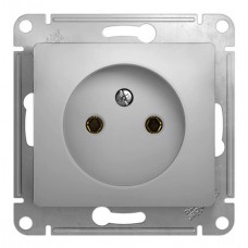 Розетка без заземления Schneider GLOSSA, алюминий