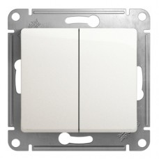 Выключатель 2-клавишный Schneider GLOSSA, перламутр