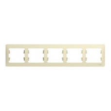 Рамка 5 постов горизонтальная Schneider Electric GLOSSA, бежевый