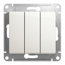 Выключатель 3-клавишный Schneider GLOSSA, перламутр