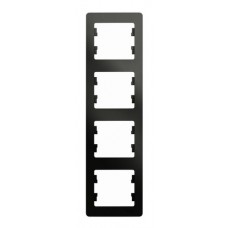 Рамка 4 поста вертикальная Schneider Electric GLOSSA, антрацит