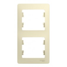 Рамка 2 поста вертикальная Schneider Electric GLOSSA, бежевый