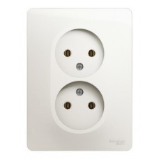 Розетка двойная на 1 гнездо Schneider GLOSSA, перламутр