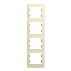 Рамка 4 поста вертикальная Schneider Electric GLOSSA, бежевый