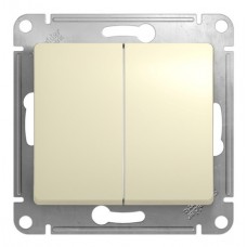 Выключатель 2-клавишный Schneider GLOSSA, бежевый