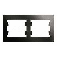 Рамка 2 поста горизонтальная, Schneider Electric GLOSSA, антрацит