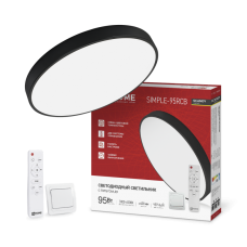 Светильник светодиодный SCANDY SIMPLE-95RCB 95Вт 230В 3000-6500K 7600Лм 400x50мм с пультом ДУ черный IN HOME