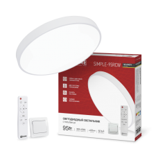 Светильник светодиодный SCANDY SIMPLE-95RCW 95Вт 230В 3000-6500K 7600Лм 400x50мм с пультом ДУ белый IN HOME