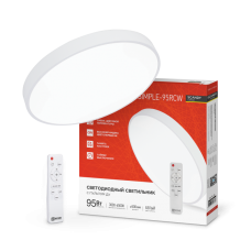 Светильник светодиодный SCANDY SIMPLE-95RCW 95Вт 230В 3000-6500K 7600Лм 500x50мм с пультом ДУ белый IN HOME
