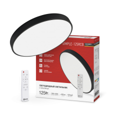 Светильник светодиодный SCANDY SIMPLE-125RCB 125Вт 230В 3000-6500K 10000Лм 500x50мм с пультом ДУ черный IN HOME