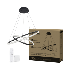 Светильник светодиодный ESTETIKA RING-MYSTERY-95RC-2BL 95Вт 3000-6500K 600/400 1.2м трос пульт ДУ черный IN HOME