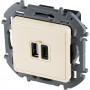 Розетка с двумя USB-разъемами Type A + Type C, 3000mA, 5В Legrand INSPIRIA, слоновая кость, 673761