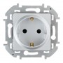 Розетка с заземлением, со шторками Legrand INSPIRIA, алюминий, 673732
