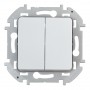 Выключатель 2-клавишный Legrand INSPIRIA, алюминий, 673622