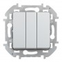 Выключатель 3-клавишный Legrand INSPIRIA, алюминий, 673642
