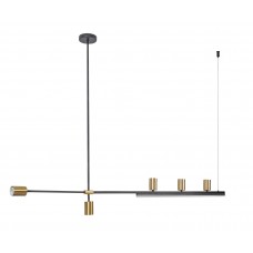 Люстра Рия латунь L180 h116/86/46 GU10 5*5W+Led 18W (3000K) (лампы в комплекте)