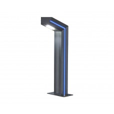 Светильник уличный Такоми серый 220V w15*7,5 h80 Led 10W (4000K) Декоративная подсветка синяя.