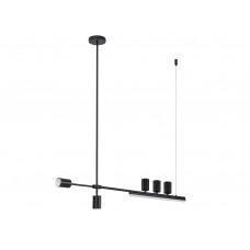 Люстра Рия черный L150 h116/86/46 GU10 5*5W+Led 15W (4000K) (лампы в комплекте)