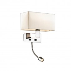 Бра c подсветкой 2421/1A хром/абажур/кремовый NORTE ODEON LIGHT