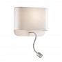 Бра с подсветкой 2588/2W хром/абажур белый BOSTRI ODEON LIGHT